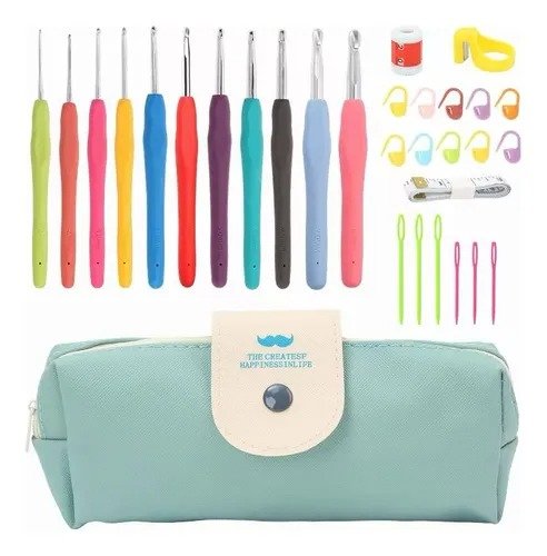 FB0311_1 Set Crochet 30 Piezas Kit Agujas Silicona Costura - Imagen 1