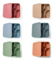 Plato Lunchera Infantil Bebé de Silicona Divisiones con Tapa - Imagen 2