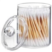 Organizador Contenedor Hisopos Cotonetes Algodón Tapa