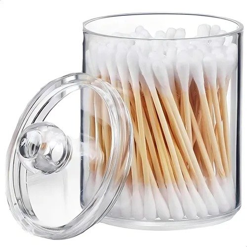 HOG0000770_1 Organizador Contenedor Hisopos Cotonetes Algodón Tapa - Imagen 1