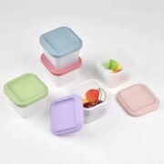 Tuper de Silicona Infantil Bebé Alimentación Portátil con Tapa - Imagen 3