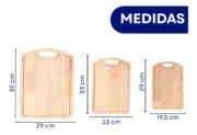 Set X3 Tablas De Picar Cortar Servir Madera Canaleta - Imagen 5