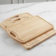 Set X3 Tablas De Picar Cortar Servir Madera Canaleta