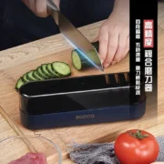 Afilador Manual Ecoco Profesional Para Cuchillos Cocina Azul - Imagen 4