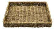 Bandejas Organizador X3 Mimbre Decoracion Rectangular Manija - Imagen 5
