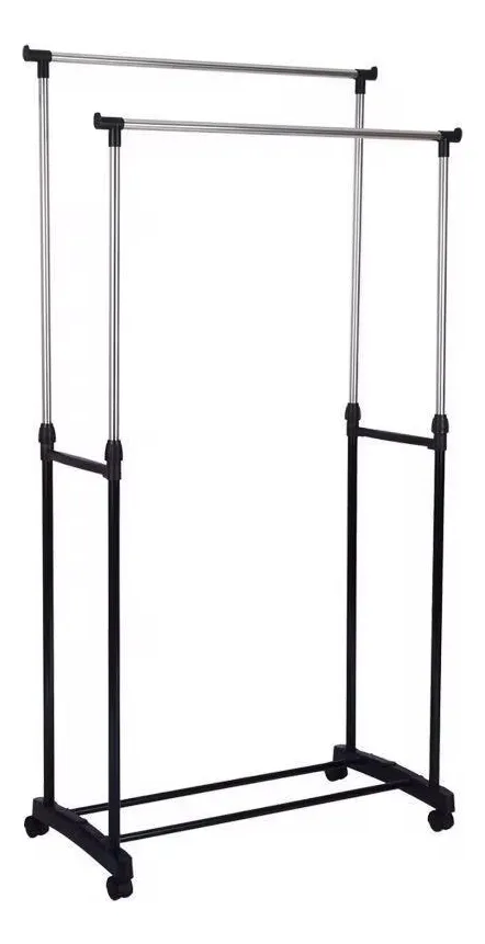 D_NQ_NP_2X_666624-MLA89824652514_082025-F Perchero Exhibidor Portatil Doble De Pie Movil Doble Barra - Imagen 1