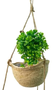 Porta Maceta Macetero Colgante De Yule Fibra Natural Deco - Imagen 3