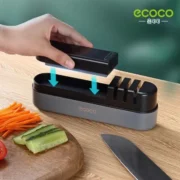 Afilador Manual Ecoco Profesional Para Cuchillos Cocina Azul - Imagen 5