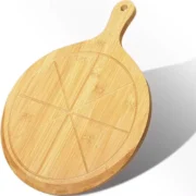 Tabla Para Servir Pizza Con Guia De Corte Madera Con Mango Madera