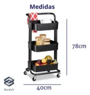 Carrito Organizador Plastico Multiuso Cocina Estante Ruedas - Imagen 6