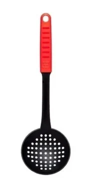 Espumadera Colador Fideos Pastas Antiadherente Cocina Rojo