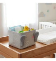 Contenedor Canasto Divisiones Pañalero Tela Bebe Infantil - Imagen 2