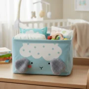 Contenedor Canasto 5 Divisiones Pañalero Tela Bebe Infantil - Imagen 3