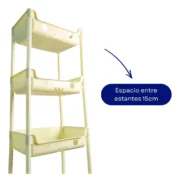 Carrito Organizador Plastico Multiuso Estante Ruedas Niños Blanco - Imagen 3