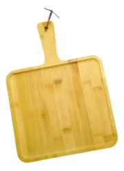 Tabla Con Mango Bamboo 23x24cm Picadas Cocina Tabla Madera