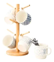 Porta Tazas Bambu Para 6 Tazas - Imagen 2