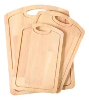 Set X3 Tablas De Picar Cortar Servir Madera Canaleta - Imagen 6