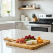 Tabla Con Mango Bamboo 23x24cm Picadas Cocina Tabla Madera - Imagen 2