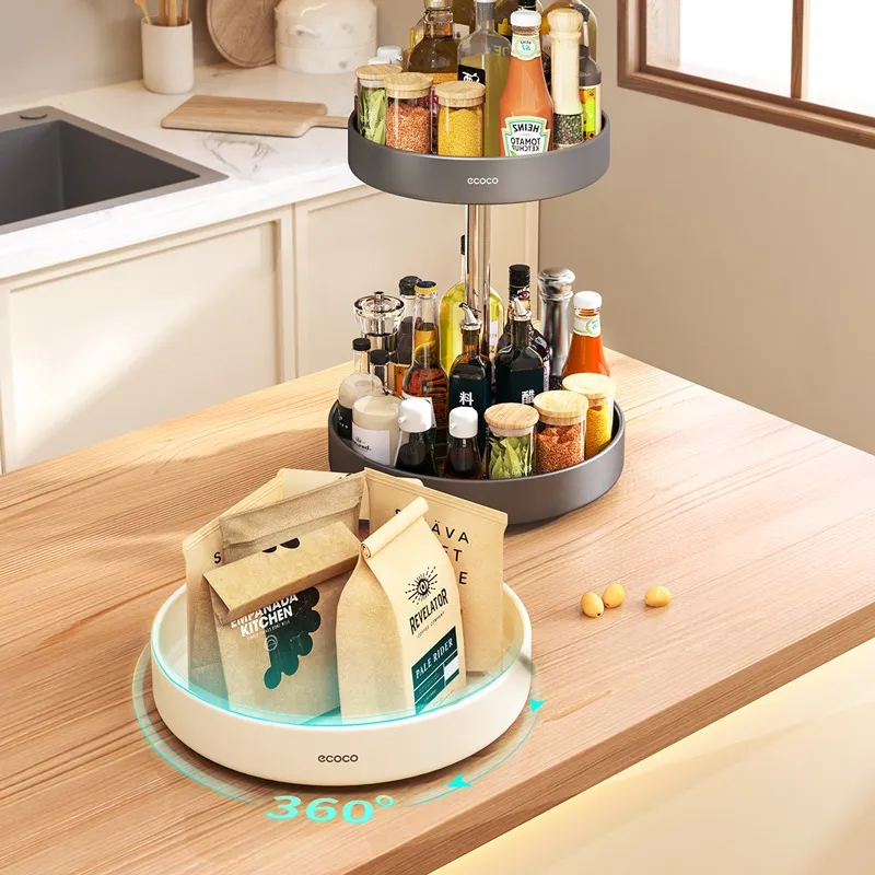 D_NQ_NP_2X_938591-MLA91038333284_092025-F Plato Giratorio Doble Bandeja Organizadora Especiero Cocina - Imagen 1