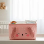 Contenedor Canasto 5 Divisiones Pañalero Tela Bebe Infantil - Imagen 2