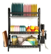 Escurridor Platos Secaplatos Acero Inoxidable Cocina 3 Pisos - Imagen 4