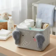 Contenedor Canasto Divisiones Pañalero Tela Bebe Infantil - Imagen 3