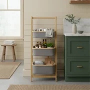 Organizador Multiuso 3 Niveles Canastas Plegable Madera Deco - Imagen 6