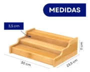 Estante Organizador Alacena Mesada Bambú 3 Niveles - Imagen 3