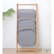 Organizador Multiuso 3 Niveles Canastas Plegable Madera Deco - Imagen 3